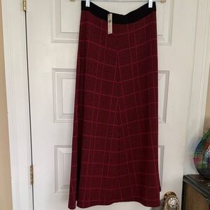 Elegant Red and Black Plaid Women's Skirt